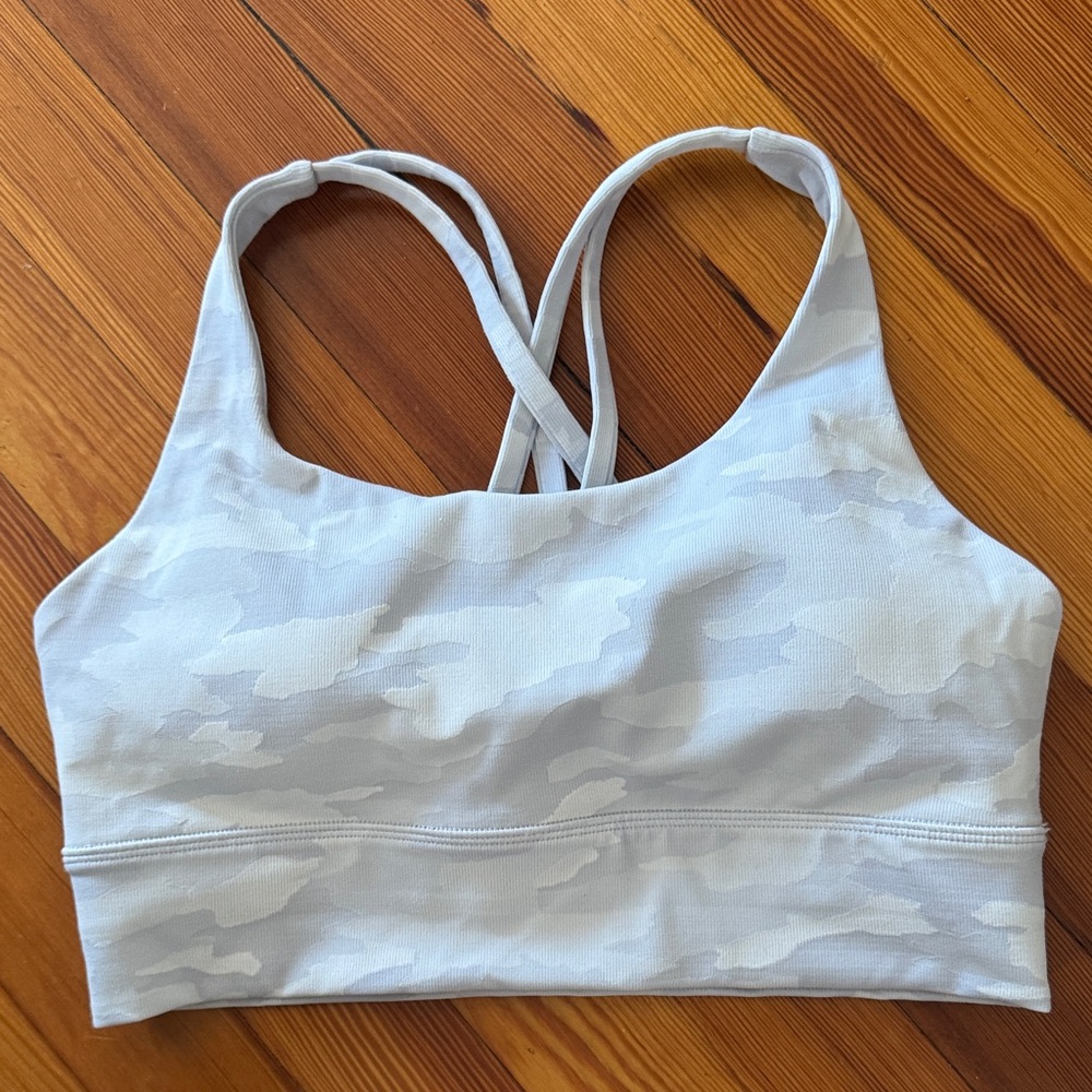 Women's lululemon Light Gray Camo Sports Bra size 8
